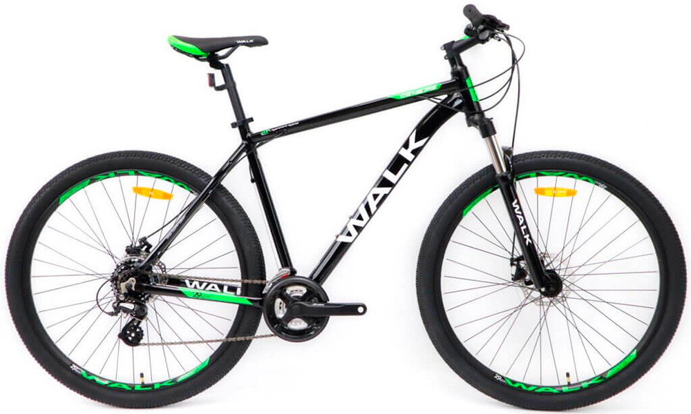 Фотография Велосипед WALK GENEZIS 29″ (2021) 2021 Черно-зеленый